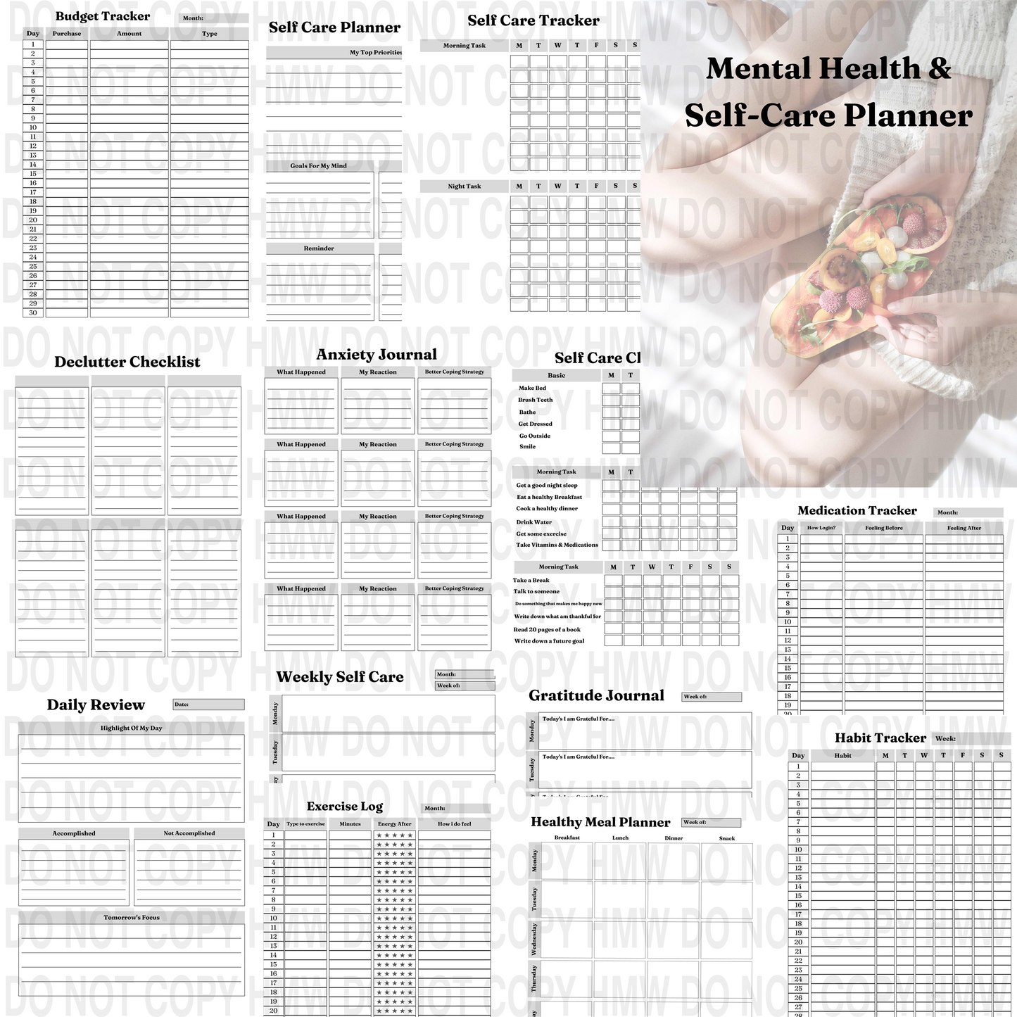 Mental Health & Self Care Digital Planner