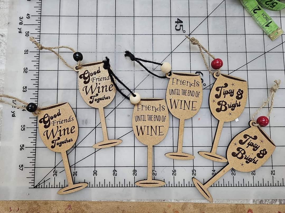 Wine glass ornament