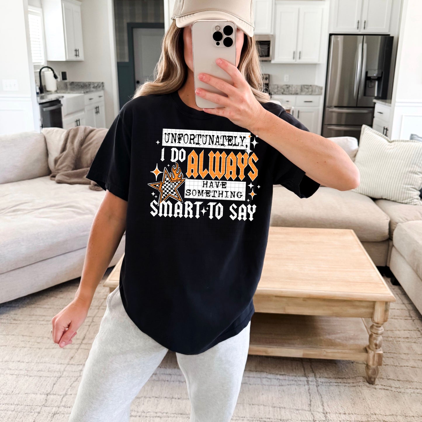 Something Smart to say white ink TEE