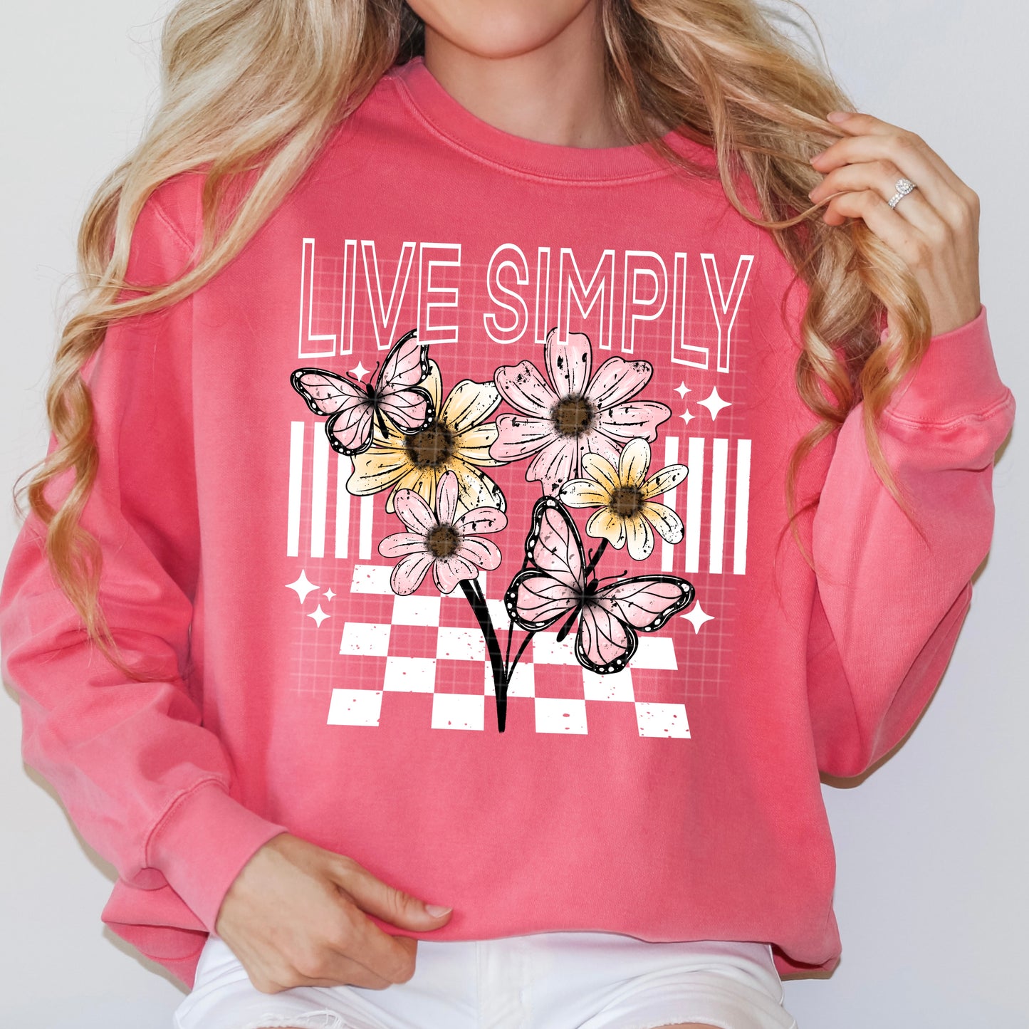 Live Simply white accent Sweatshirt