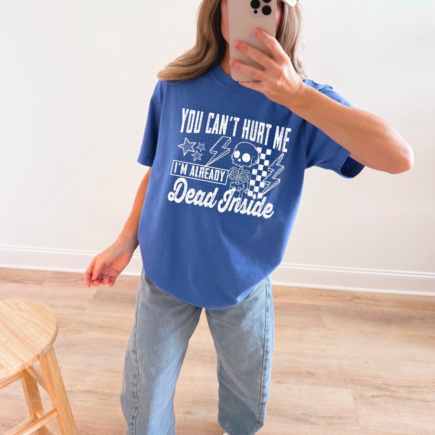 Dead Inside white accent tee