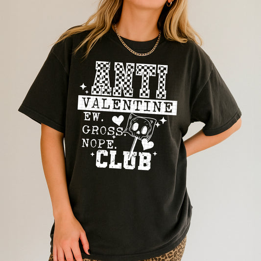 Anti Valentines White Checkered TEE