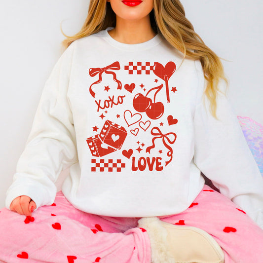 XOXO Doodle Art Red Print Sweatshirt Special