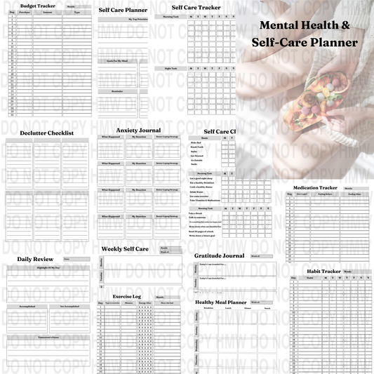 Mental Health & Self Care Digital Planner