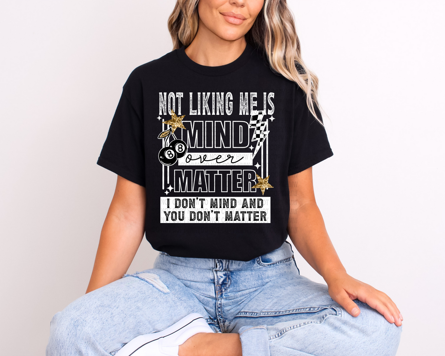 Mind Over Matter White Print TEE