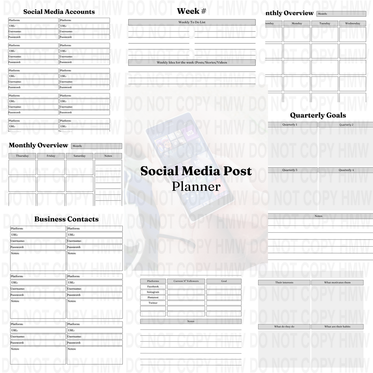 Social Media Post Digital Planner