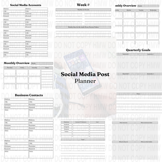 Social Media Post Digital Planner