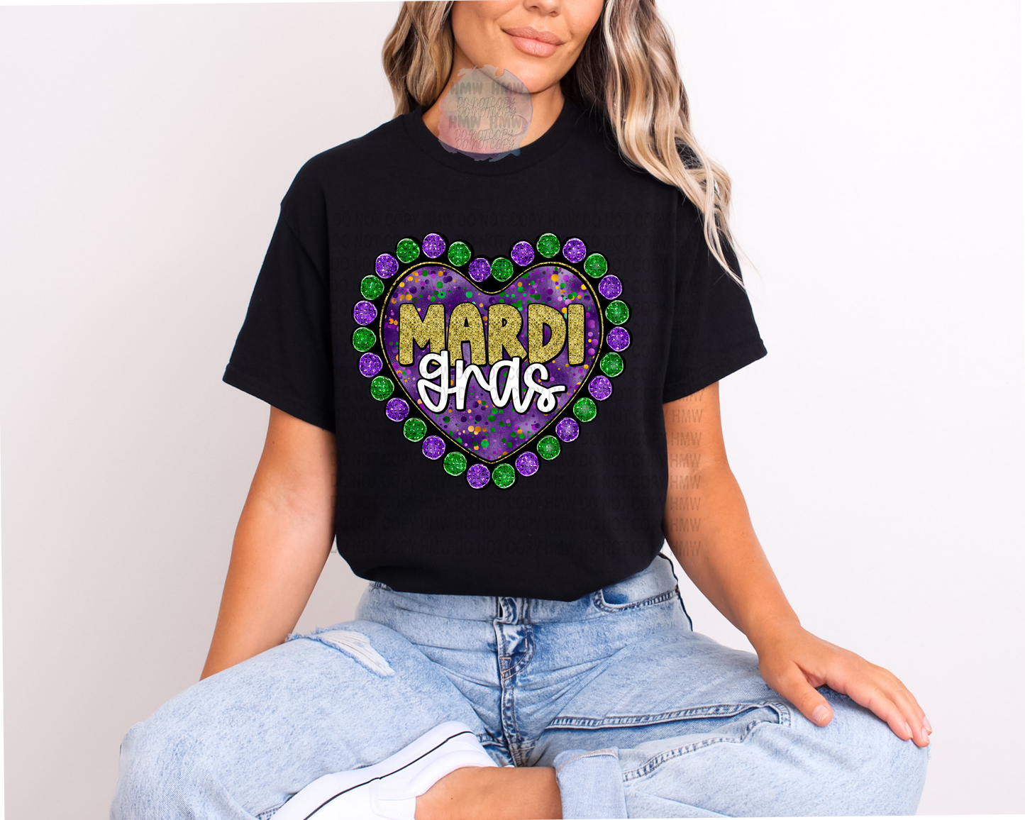 Mardi Gras Heart Tee