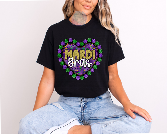 Mardi Gras Heart Tee
