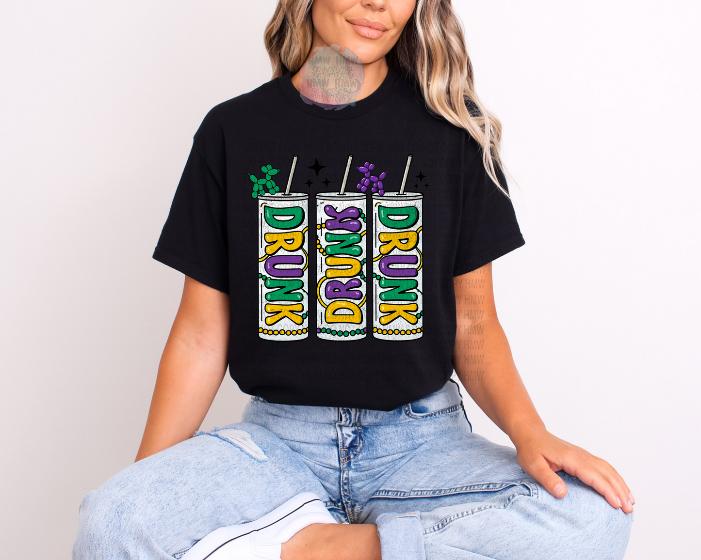 Drunk Mardi Gras Tumblers Tee